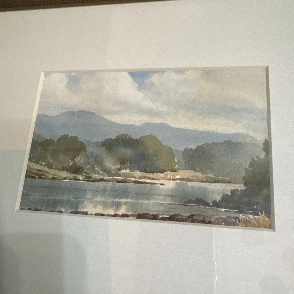 Pottery Barn Framed Landscape Art Print Gold Finish Wood Frame Wall Set of 2